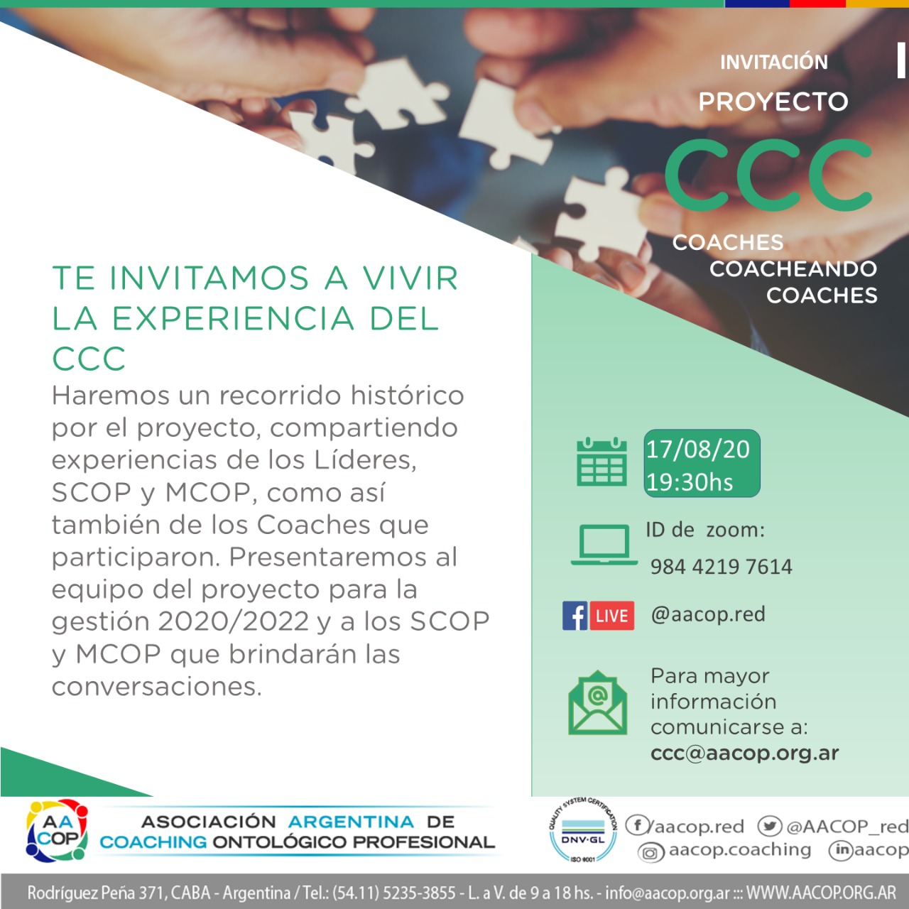 Te invitamos a vivir la experiencia del CCC | imagen